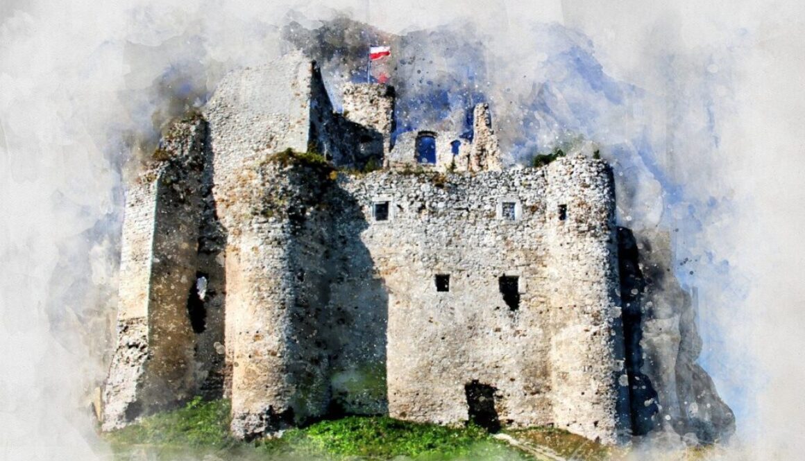 castle watercolor polska landscape 3194597